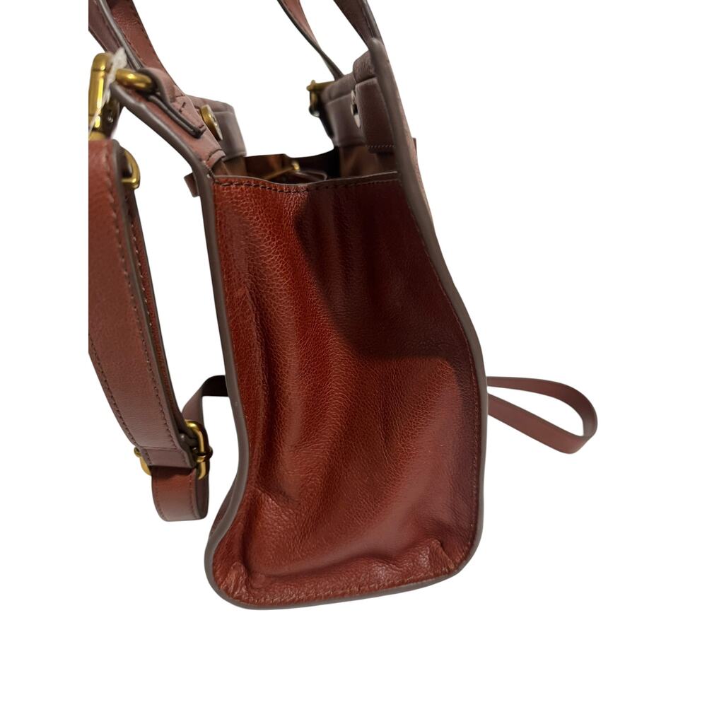 FOSSIL Kingston Satchel Handbag Brown Leather with Crossbody Strap - Picture 9 of 10
